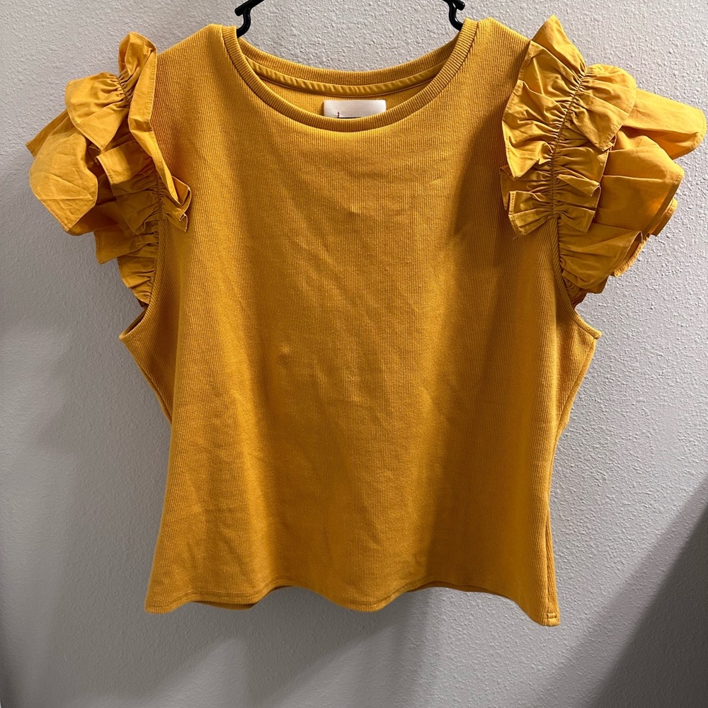 Anthropologie flutter sleeve top XL